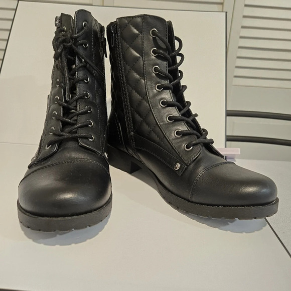 G by Guess Quilted Black Combat Boots – Bold and Functional - Picture 6 of 13